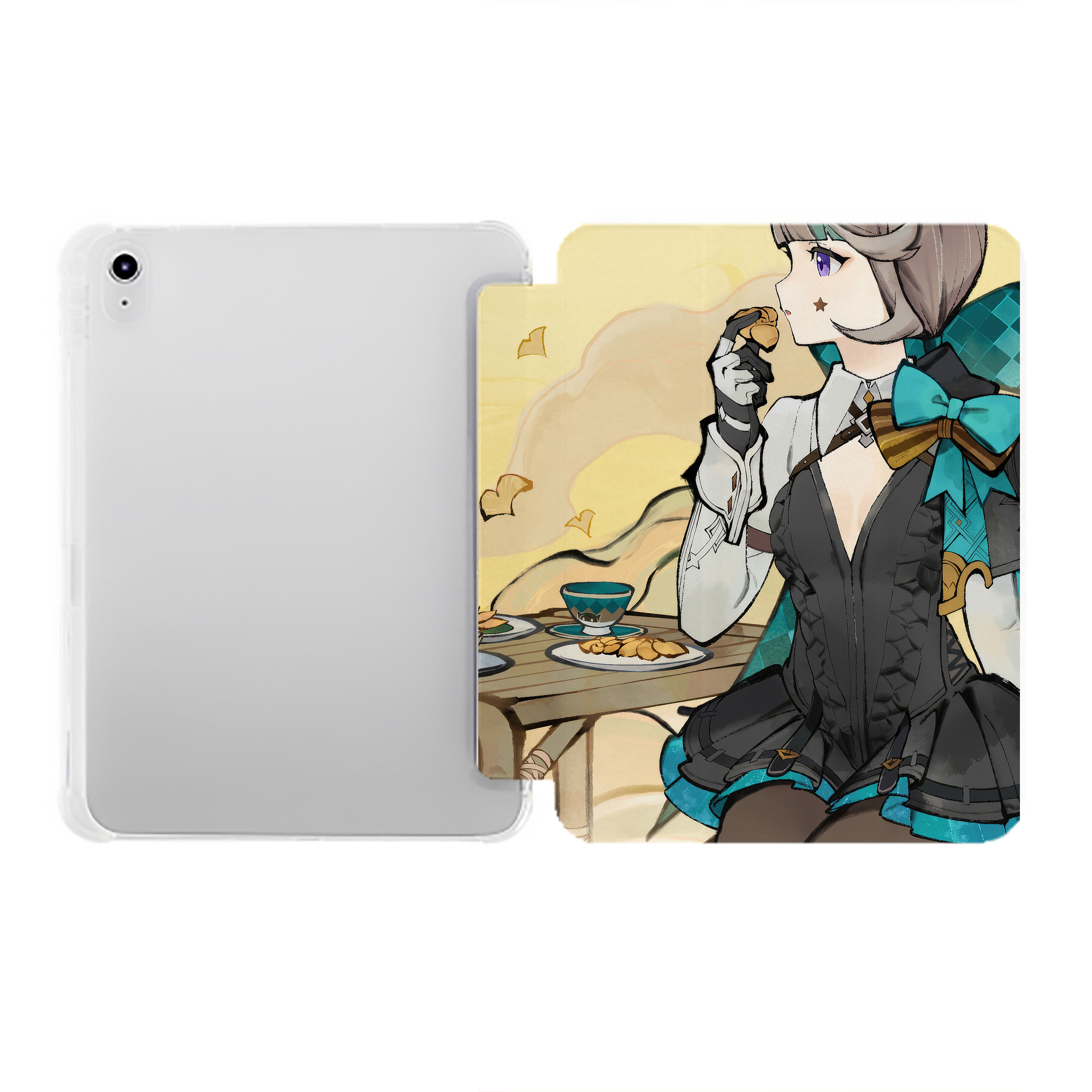 げんし神 genshin IPad ケース ペン収納付き 三つ折りスタンド PUレザー×シリコン 対応機種9.5/10.5/10.9インチ